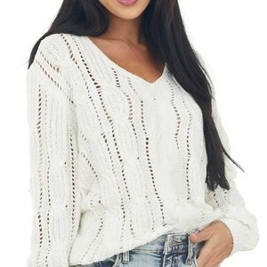 Crochet Knit Sweater (Plus)